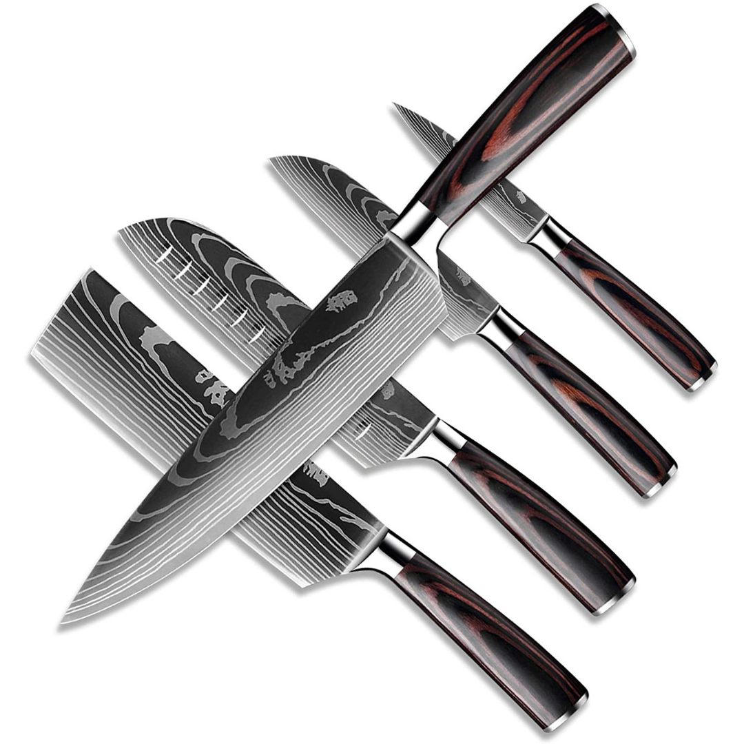 8 Style 5pcs Japanese Knife Sets Best Kitchen Knives Ceramic Knives Set 6''  Chef 5'' Slicing 4'' Uitlity 3.5'' Paring Kitchen Knife Black White Sharp
