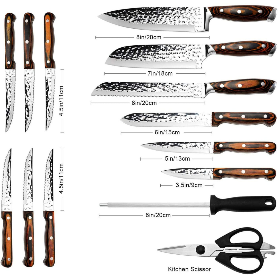 Premium 15 Piece Knife Set | Ultra Sharp Japanese Professional Chef Set